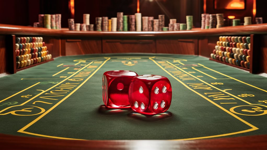 gambling with rolling dice